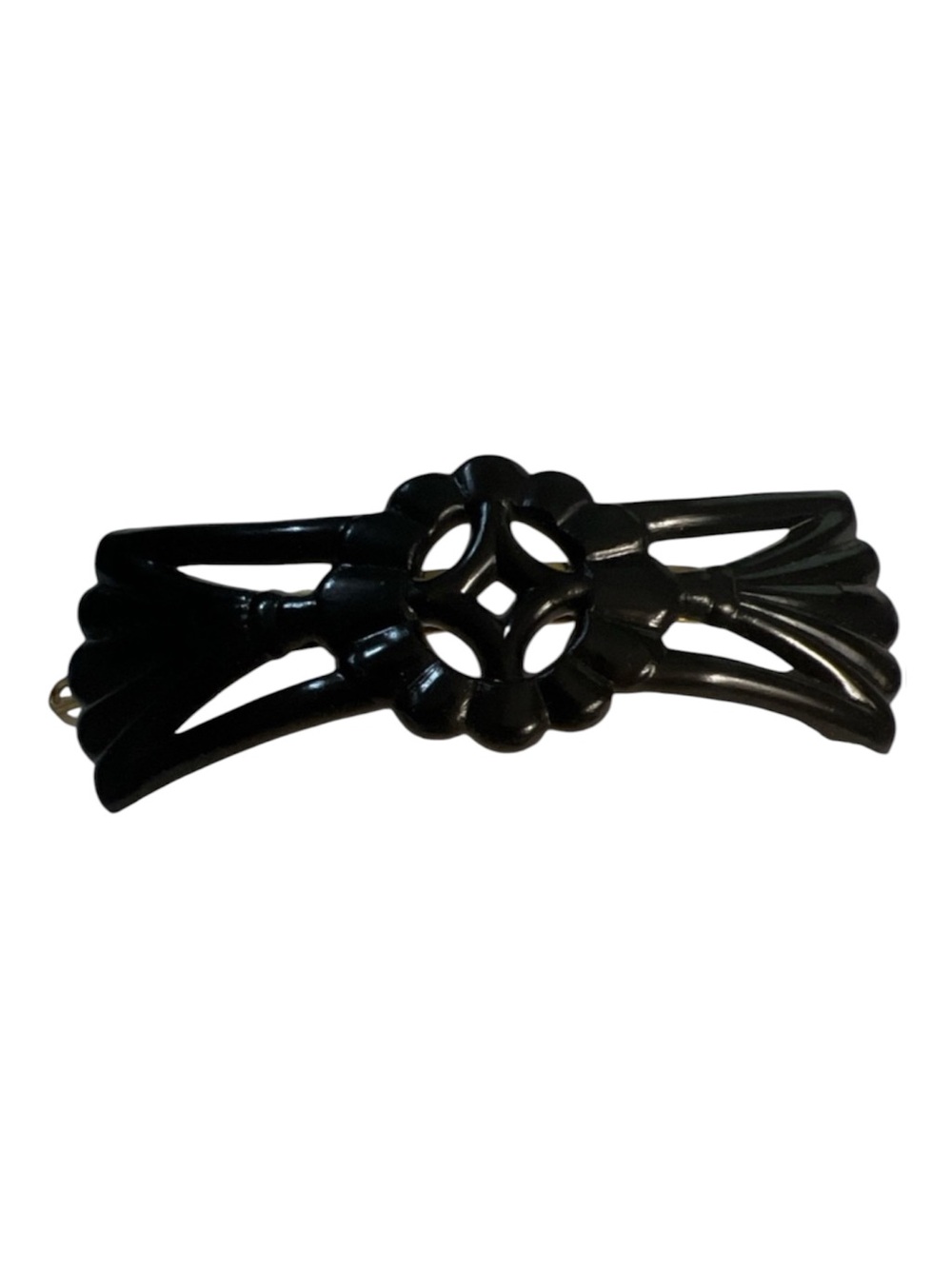 1960’s Vintage Black French Hair Barrette, Curved French Hair Clip, Deadstock